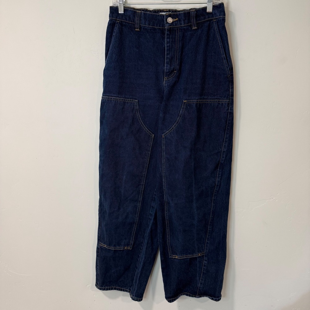 Obey Women's Leah Double Knee Jeans Carpenter 28 Blue‎ Denim Baggy Relaxed
